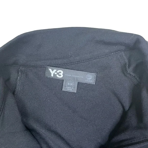 Adidas Y3 Hoodie Dress Women S Black Half Zip Up Yohji Yamamoto Y2K Pockets - Picture 4 of 12